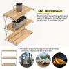 Outils Soomloom Camping Natural Oak Rack Pliable Outdoor 3Plies Portable Pliant Pliant Rangel Rack Rack Shelf de chaussures en bois