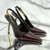 Y5L Designer Prom Robe Dance Luxury Shoe miroir en cuir Pump Pump Femme Crocodile Talon Sandal Slide Lady Gift Slipper Slim High Talon Même chaussures