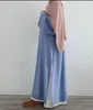Porter sur scène Abaya Abaya Ensemble en deux pièces Dubaï Robe intérieure blanche turque pour femmes Africain Kaftan Robe Eid Moubarak Islamic Tenues Loose