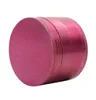 Ny 63mm metallrökning glitter rosa blå slipmaskiner 4 lager med skarpa CNC -tänder tobaks örtkvarn cruhser hel2605372