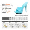 Slippers Women Summer 2021 New Black 9cm 13 CM 15cm Color Club Sexy High Platform Thin Heels Party Girl Show Sandals