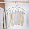 Organisatie 1 van de roestvrijstalen sokrek met winddichte gebogen 8clip vaste kledingrek multifunctioneel dualpurpose kledingrek