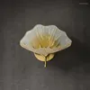 Lampada da parete Stile cinese per soggiorno camera da letto comodino rame dipinto a mano decorazioni per la casa illuminazione fiore di fiori di fiori interni