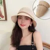 قبعات واسعة الحافة القبعات دلو لينة وعرضة أشعة الشمس قبعة الصيف Summer Sungren CS CS Buckle Hate Hat Hat Womens Outdoor Vacation Beach Str C J240425