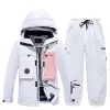 Uppsättningar Man och Woman Snow Wear Waterproof Ski Suit Set Snowboard Clothing Outdoor Costumes Waterproof Winter Jackets + Pants Unsex