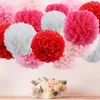 Decorative Flowers 500 Pcs 30 Colors 10" 25CM Pom Poms Ball Tissue Paper Flower Balls DIY-Weddings- Birthday-home Decorations-Baby Shower-