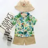 티셔츠 0-5 세 아기 여름 짧은 슬리브 반바지 세트 해변 스타일 인쇄 짧은 슬리브 셔츠+캐주얼 바지 2 피스 setl2404