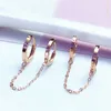 Boucles d'oreilles en peluche en 585 Purple Gold plaqué 14K Rose un deux portables pour femmes Fashion Exquise Classic Wedding Jewelry Gift