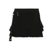 Skirts Subcultural Dark Punk Style Spicy Girl Retro Irregular Cake Skirt Small Ribbon Low Waist Slim A-line Short For Women