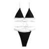 Swimming Suit Patchwork with Contrasting Bikini Shorts for Fashionable Women's Swimwear