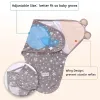 Ensemble 3 pcs Baby Swaddle Soft and Brepwant Newborn Wrap Backet Cotton Baby Enveloppe Super Soft Confortant Charm-Sleep Sac Lisque