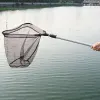 Tillbehör 170 cm /210 cm fällbara fiske netto teleskopfiske netto fiskverktyg stor tak utomhus fiskar netto go fisk tillbehör verktyg