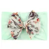 Tryck nylonflicka pannband båge toppknot nyfödd baby pannband för flickor elastiska stickade barn