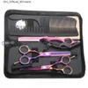 Hair Scissors Hair Cutting Scissors Suit 5.5" 6" 440C Thinning Shears Barber Makas Hairdressing Scissors Razor Professional Hair Scissors set Promotion Q240425