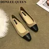 Lässige Schuhe Frauen Flats Ballettmarke gemischte Farbe Loafer Fashion Ballerina Flat Heel Square Zeh flache Mary Jane Zapatilla Mujer