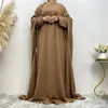 Ethnic Clothing Women Simple Loose Abayas For Big Bat Sleeve Muslim Dress Middle Eastern Islamic Dubai Clothes