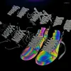 Peças de sapato 1Pair Shoes reflexivas de borracha para sapatos cadarços fluorescentes tênis esportes acessórios de corrida sapatos
