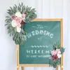 2pcs Fleurs de mariage artificielles suspendues Garland Welcome Sign Force de décoration Party Arches Fake Flowers Window Affichage Floral 240415