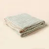 Couvertures émouvantes à 6 couches Gauze Babinet Blanket Lace Swaddle Wrap Soft Cotton Baignage serviette en mousseline pour les articles de literie pour nouveau-nés Couvercle de lit de poussette