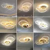 Lustres LED moderne Éclairage noir en or pour la salle d'étude vivante lampes intérieures dimmables luminaire