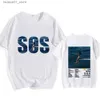 Herren-T-Shirts 2024 Sza SOS schwere mentale Anime-T-Shirts Funko Pop T-Shirt 100% Baumwollmänner/Frauen Tee-Shirt gedrucktes Hip Hop Cartoon T-Shirt 65341Q240425