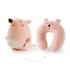 Oreiller 18 espèces mignonnes animales en peluche u forme de cou oreiller