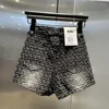 Women's Shorts 2024 Summer Niche Girl Texture Pattern Gradient Denim Trendy Slim Fit Slimming A- Line