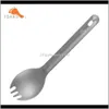 Gardencofricy Home Spoons Bar Flacweware Toaks Spork Spork Momening Kitchen Dining Table Volent Ultralight Fork 165 mm S 04 Titan