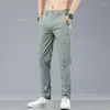 Pantalon masculin d'été étendue mince pour les hommes commerciaux couleurs solides minces consécutives de travail formel décontracté pantalon mâle 28-38