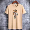 남자 티셔츠 mens t 셔츠 재미있는 베어하라 주쿠 tshirt 남성 여름 티셔츠 짧은 슬리트 셔츠 남성 의류 남성 Q240425