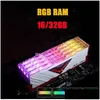 Rams Juhor RGB Memory RAM DDR4 16G 8GX2 32G 16GX2 3600MHz 3200MHZ SKTROP SMARTIONS UDIMM 1333 DIMM Stand LED LED لجهاز الكمبيوتر المحمول AMD inte ote ote ote