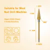 Bits 16mm Extra Long Triangle Cone Nail Drill Bits Tungsten Steel Carbide Milling Cutter Gel Remover Grinding Manicure Tool 3/32"