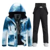 Куртки 2023 Новый лыжный костюм для мужчин Зимний ветропроличный водонепроницаемый густой теплый лыжный куртка и снежные брюки установлены на открытом воздухе мужской сноуборд