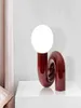 New Resin Red Blue Led Table Lamp Glass Ball Bedroom Bedside Desk Light Children Room Designer Model Room House Decor H2204236708677