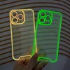 Diseño de caja de teléfono luminoso para iPhone 15 14 13 12 Noche de tope de neón fluorescente Night Glow TPU TPU Case