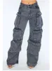 Jeans femminile 2024 -Selling Fashion American retry multi tasca donna hip-hop street sciolte casual dritti a gamba a gamba larga