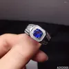 Clusterringen kjjeaxcmy fijne sieraden 925 sterling zilver ingelegde natuurlijke blauwe topaz mannen verstelbare ring luxe ondersteuningstest