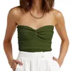 Women Tanks Camis Strapless Crop Top Twist Front Knit Tube Crop Top Tank Top Sleeveless Y2K Slim Fit Sexy Tops