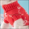 Hundkläder Vinterdjurtröja Turtleneck Knittes Dog Apparel With Classic Jacquard Letter Mönster Designerkläder för SMA Bathshower DHZMS