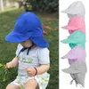 Caps hoeden UV Bescherming Sun hoed unisex pasgeboren baby peuter kind baby jongens meisjes zomer strand visser hoeden outdoor polyester emmer hoed d240425