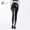 Capris Black Pu en cuir Pant