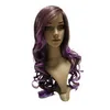Cosplay peruka seksowna fala body Wave Hair Purple Kolor Długie falistą perukę odporną na ciepło gluelese syntetyczne peruki Kobiety