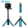Tripods TELESIN Mini Hand Selfie Stick Tripod For GoPro Hero 12 11 10 For DJI Osmo Action 4 3 SJCAM Insta360 X X2 X3 Camera Accessories