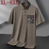8xl 7xl 6xl 2024 Summer High End Cotton Polo Shirt Men toppar Short Sleeve Lapel Mens Shirts With Pocket Casual Loose Tshirts 240424