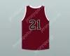 Anpassat namn Mens Youth/Kids Player 21 AM Consolidated High School Tigers Maroon Basketball Jersey Top Stitched S-6XL