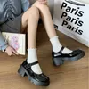 Chaussures habillées harajuku étudiants petites femmes en cuir 2024 modèles Mary Jane Jane's Japanese High Heels Retro Plateforme