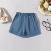Şort Focusnorm 0-4y Toddler Bebek Bebek Erkek Gündelik Düz Renk Elastik Bel Bandı Katlanmış Hem Cep Pantolonları