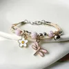 Beaded Pink Butterfly Bracelets Fashion Jewelry Character String Of Female Friends Gifts #YXS43