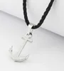 Runda Fashion IP Black Stainless Steel Sailor Anchor Pendant Necklace for Men Jewelry with Nylon Rope 201013239C5067766