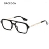 Lunettes de soleil Fashion Square Femmes Brand Punk Small Frame Lunes de soleil jaune Men Femme Retro Double Beam Metal UV400 Eyeglass